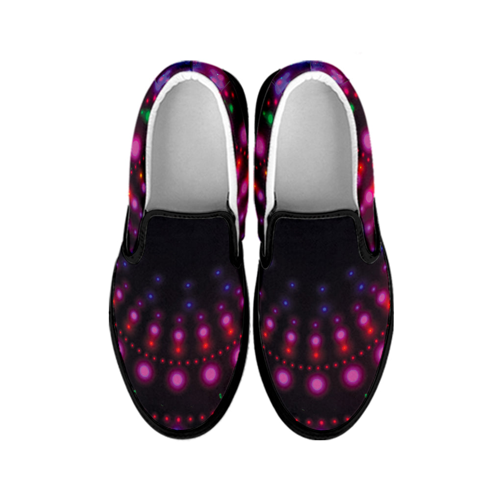 Light Mandala Print Black Slip On Shoes