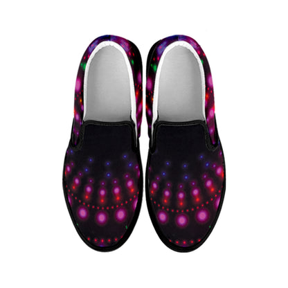 Light Mandala Print Black Slip On Shoes