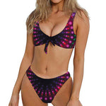 Light Mandala Print Front Bow Tie Bikini