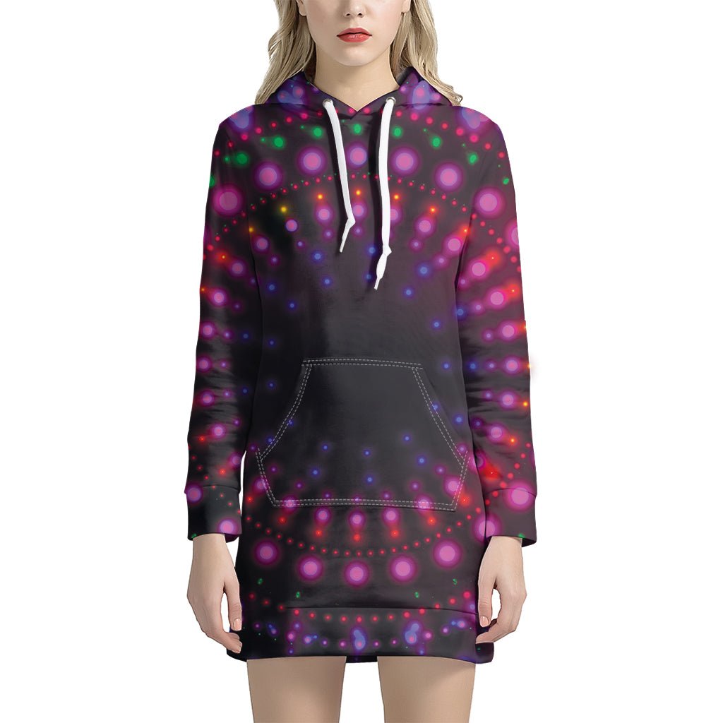 Light Mandala Print Pullover Hoodie Dress
