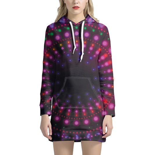 Light Mandala Print Pullover Hoodie Dress