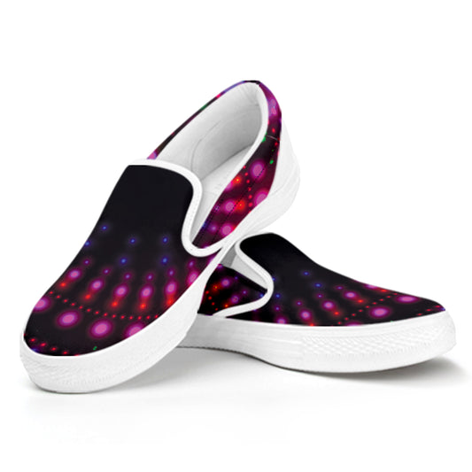 Light Mandala Print White Slip On Shoes