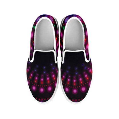 Light Mandala Print White Slip On Shoes