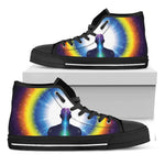 Light Of Seven Chakras Print Black High Top Shoes