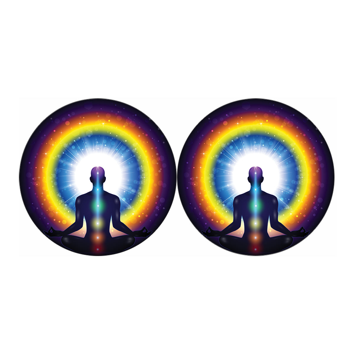 Light Of Seven Chakras Print Car Coasters