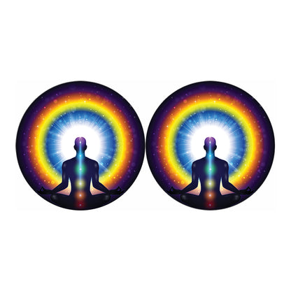 Light Of Seven Chakras Print Car Coasters