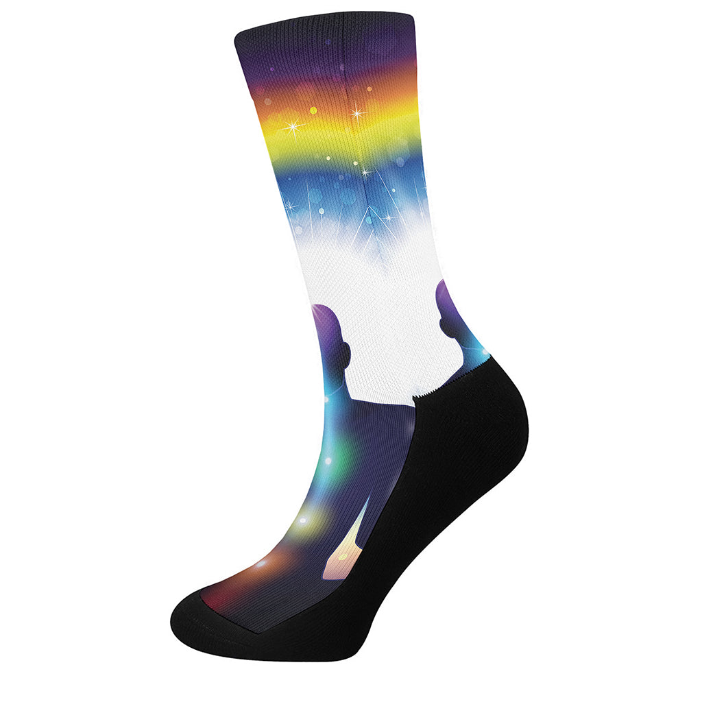 Light Of Seven Chakras Print Crew Socks