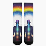Light Of Seven Chakras Print Crew Socks