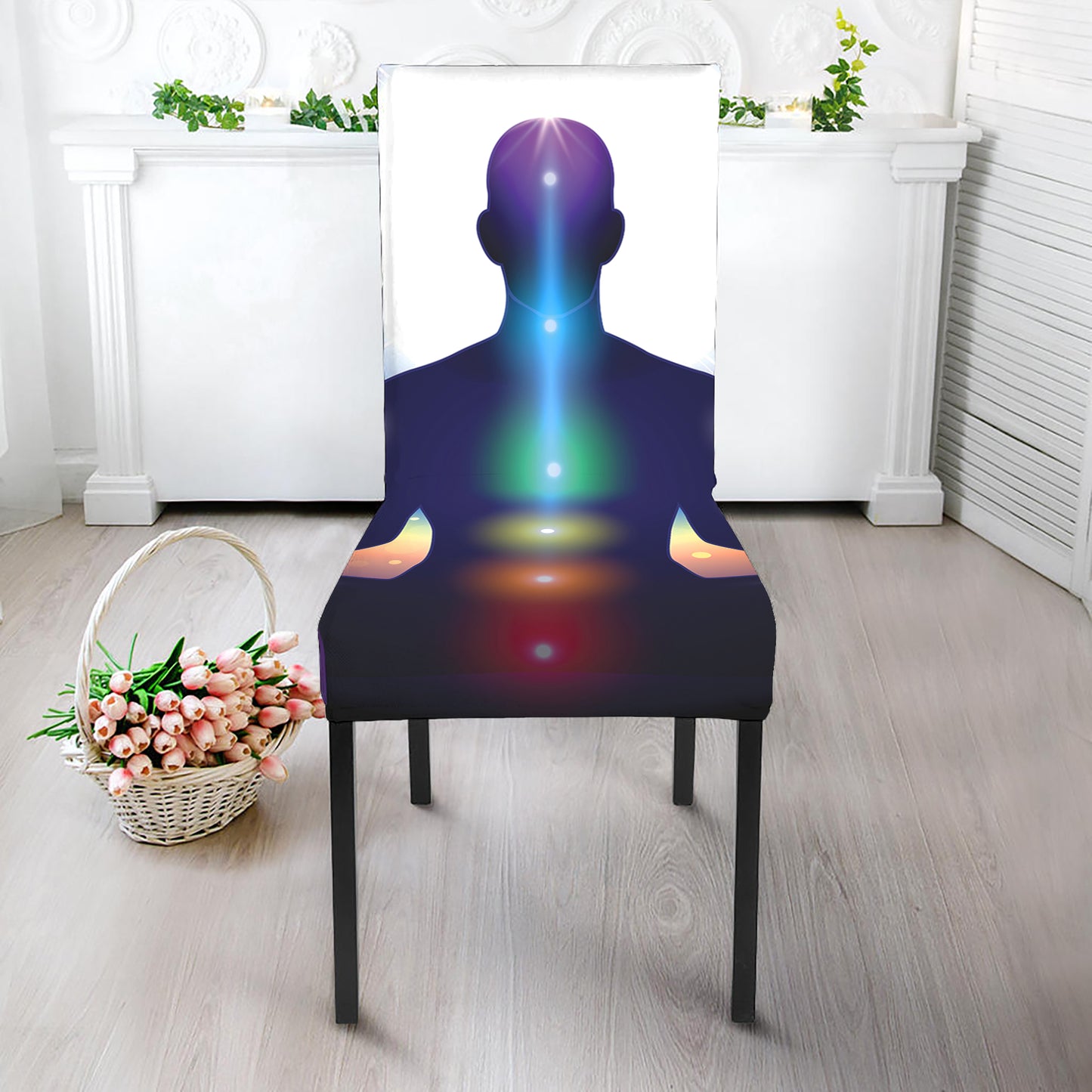 Light Of Seven Chakras Print Dining Chair Slipcover