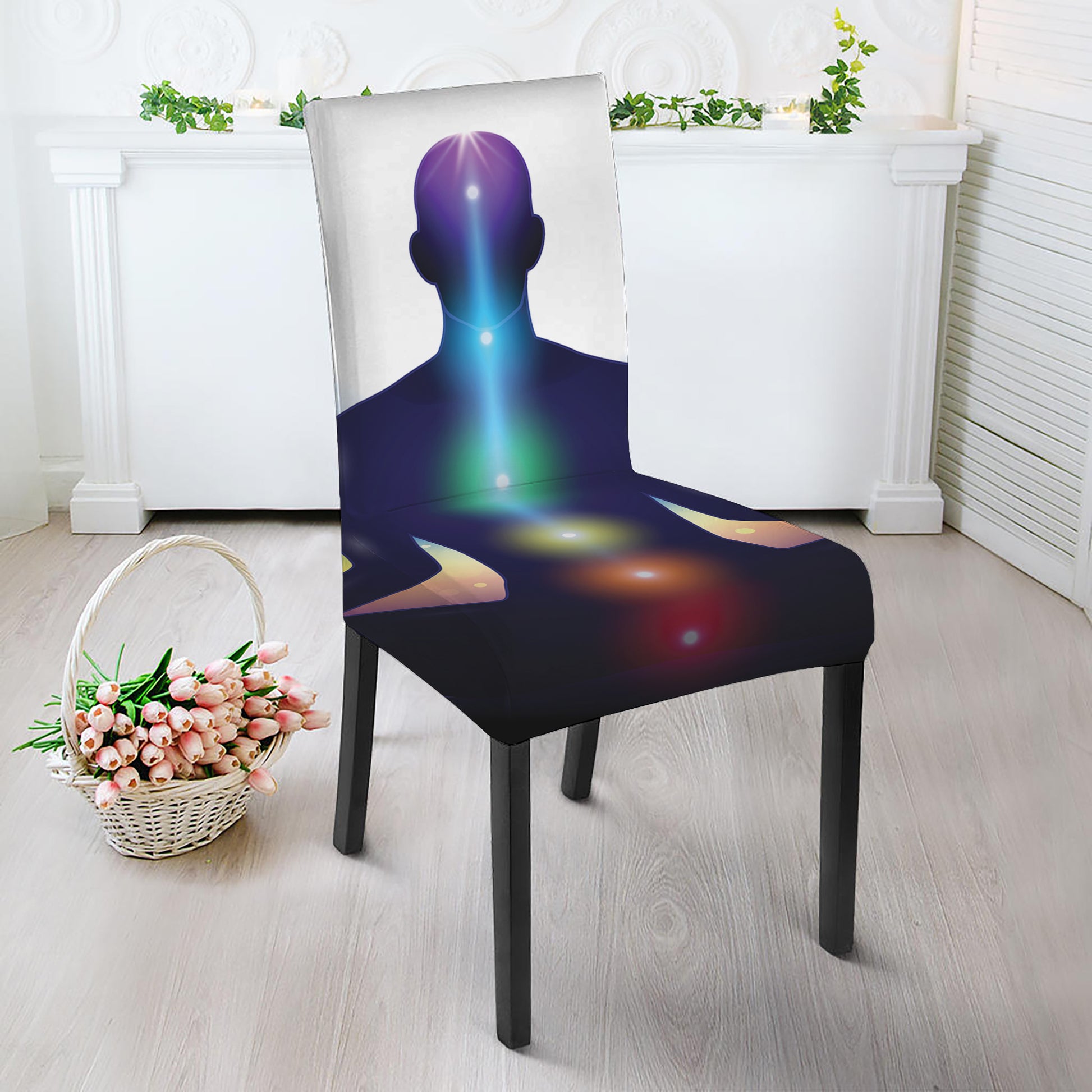 Light Of Seven Chakras Print Dining Chair Slipcover