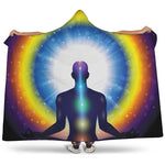 Light Of Seven Chakras Print Hooded Blanket