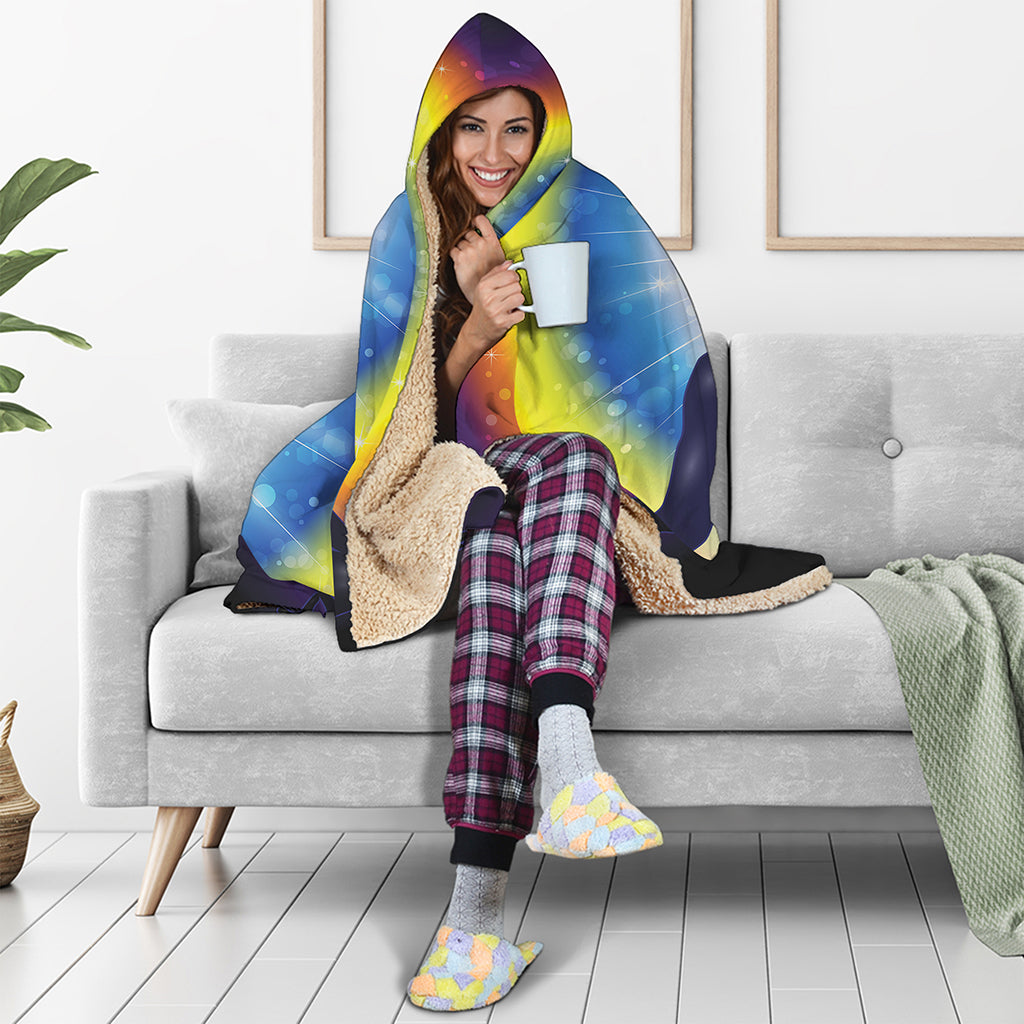 Light Of Seven Chakras Print Hooded Blanket