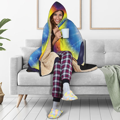 Light Of Seven Chakras Print Hooded Blanket