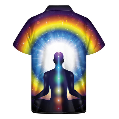 Light Of Seven Chakras Print Men's Short Sleeve Shirt