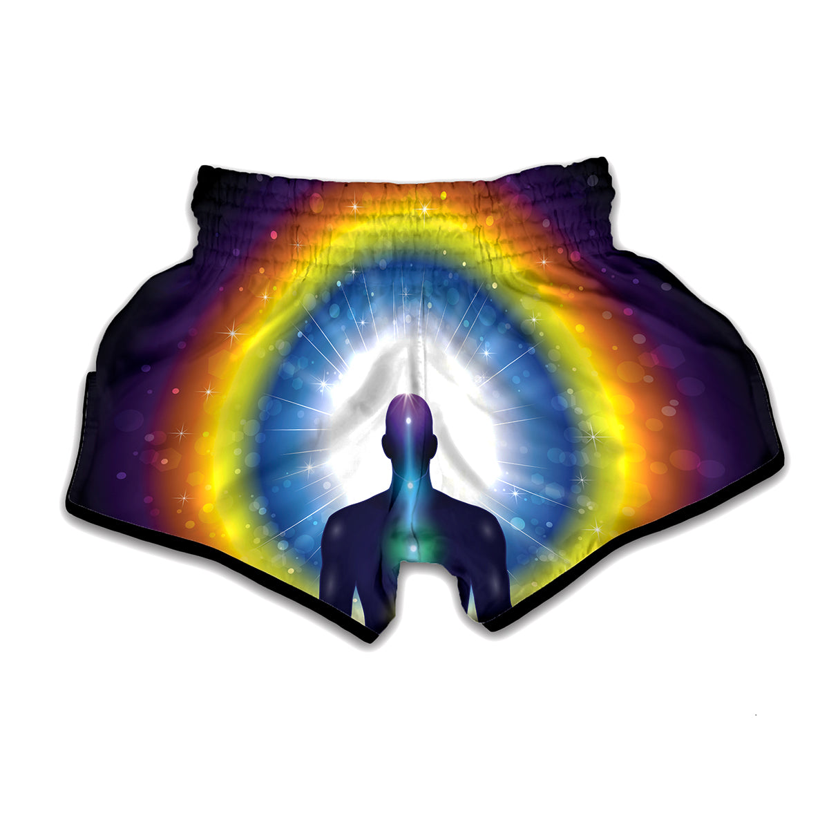 Light Of Seven Chakras Print Muay Thai Boxing Shorts