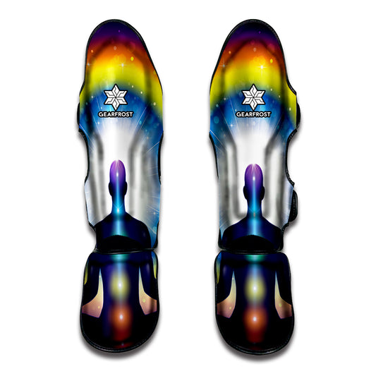 Light Of Seven Chakras Print Muay Thai Shin Guard