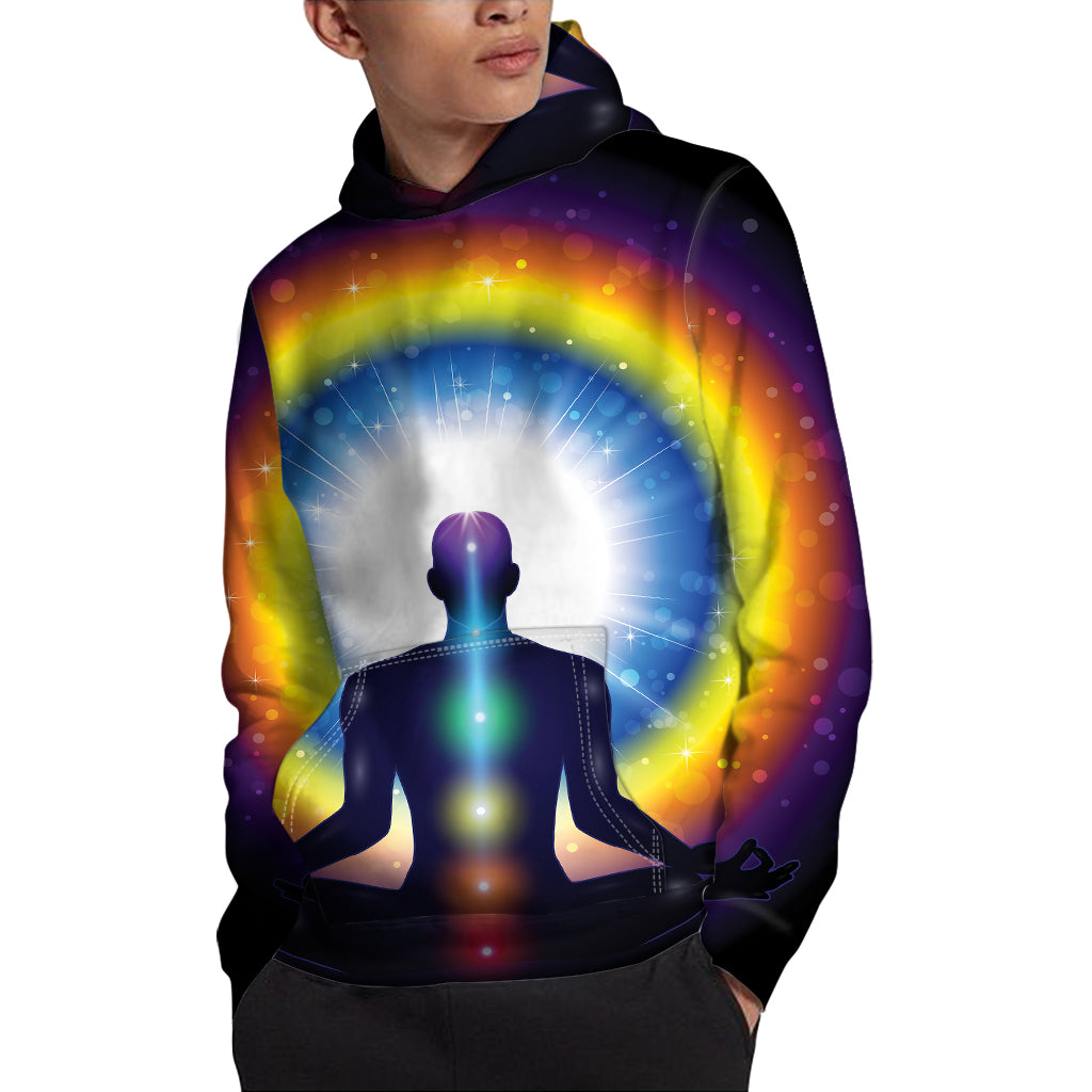 Light Of Seven Chakras Print Pullover Hoodie