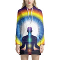 Light Of Seven Chakras Print Pullover Hoodie Dress