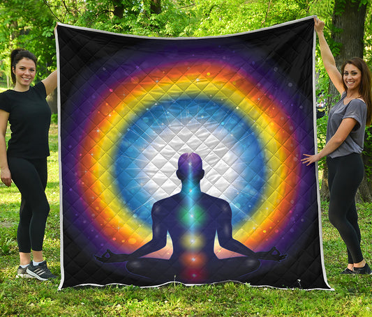Light Of Seven Chakras Print Quilt