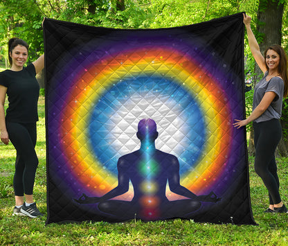 Light Of Seven Chakras Print Quilt