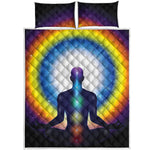 Light Of Seven Chakras Print Quilt Bed Set