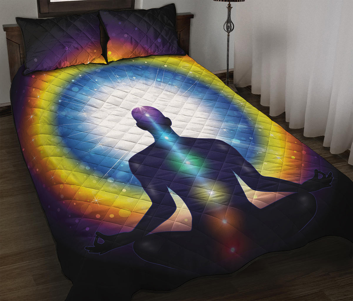 Light Of Seven Chakras Print Quilt Bed Set