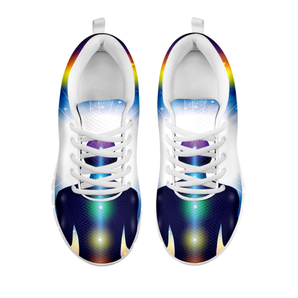 Light Of Seven Chakras Print White Sneakers