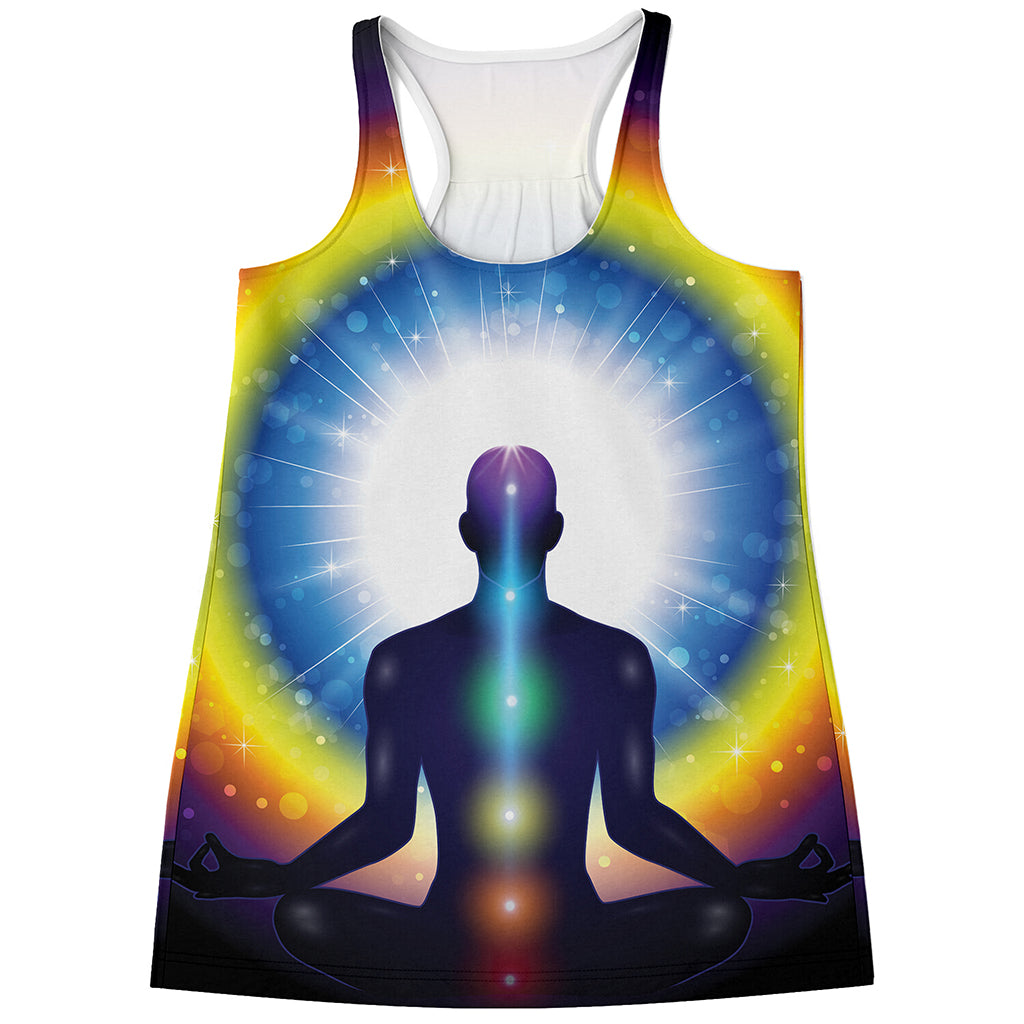 Light Of Seven Chakras Print Women's Racerback Tank Top