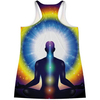 Light Of Seven Chakras Print Women's Racerback Tank Top