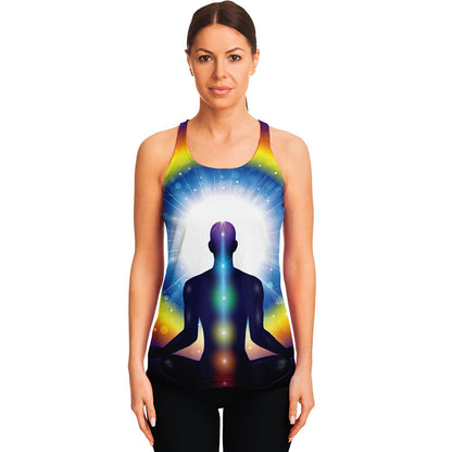 Light Of Seven Chakras Print Women's Racerback Tank Top