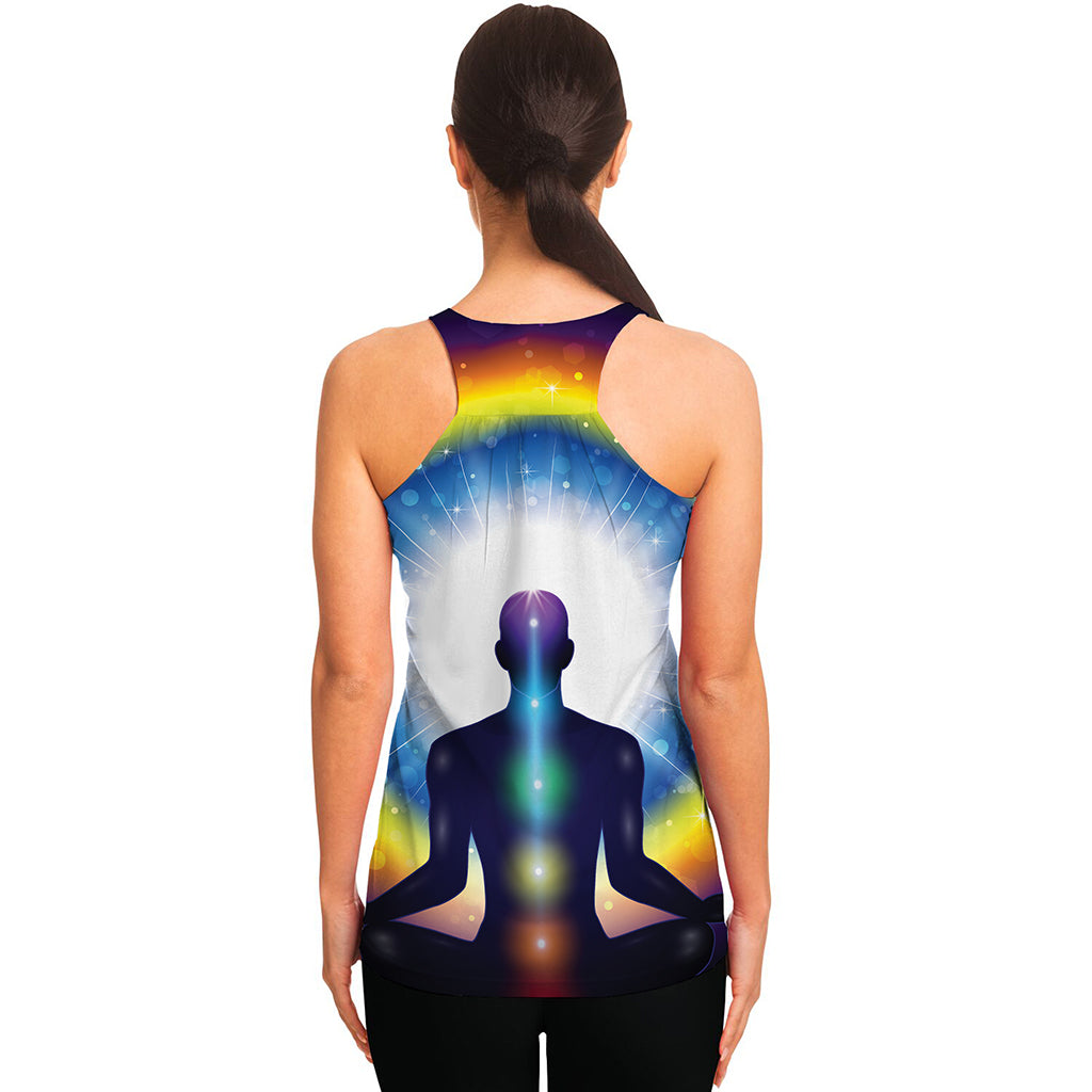 Light Of Seven Chakras Print Women's Racerback Tank Top