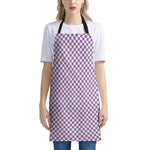 Light Purple And White Checkered Print Apron
