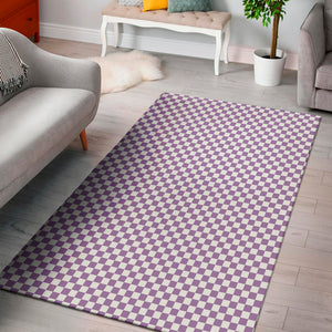 Light Purple And White Checkered Print Area Rug