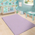 Light Purple And White Checkered Print Area Rug