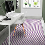 Light Purple And White Checkered Print Area Rug