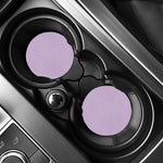 Light Purple And White Checkered Print Car Coasters