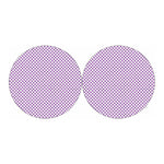 Light Purple And White Checkered Print Car Coasters