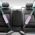 Light Purple And White Checkered Print Car Seat Belt Covers