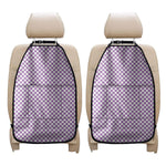 Light Purple And White Checkered Print Car Seat Organizers