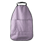 Light Purple And White Checkered Print Car Seat Organizers