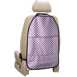 Light Purple And White Checkered Print Car Seat Organizers