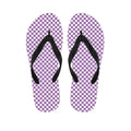 Light Purple And White Checkered Print Flip Flops