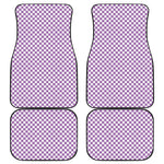 Light Purple And White Checkered Print Front and Back Car Floor Mats