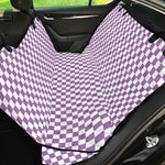 Light Purple And White Checkered Print Pet Car Back Seat Cover