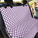 Light Purple And White Checkered Print Pet Car Back Seat Cover