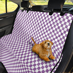 Light Purple And White Checkered Print Pet Car Back Seat Cover