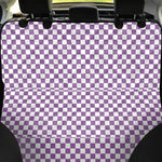 Light Purple And White Checkered Print Pet Car Back Seat Cover