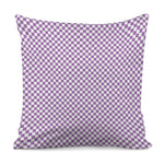 Light Purple And White Checkered Print Pillow Cover
