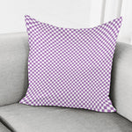 Light Purple And White Checkered Print Pillow Cover