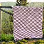 Light Purple And White Checkered Print Quilt